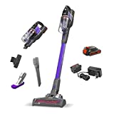 BLACK + DECKER BDPSE1815P-QW Aspirador inalámbrico 4 en 1, batería de iones de litio, tecnología antienredos y sistema para mascotas, contenedor desmontable 650 ml, 18 V, morado metálico